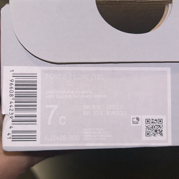 Little Girls Tiffany Blue & Cream Air Force 1 - Picture 5 of 5